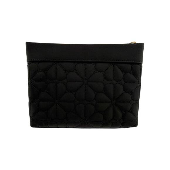 KATE SPADE New York Spade Flower Quilted Cosmetic Pouch in Black - Picture 2 of 12